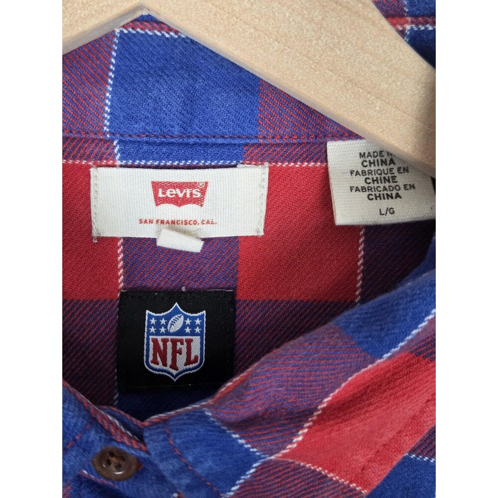 Buffalo Bills x NFL‎ Shirt Mens Large Red Blue Football Levi's Plaid Flannel - Picture 9 of 11